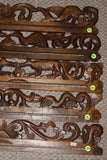 UNIQUE INTRICATELY HAND CARVED ORNATE WOOD HANGER 30” (ROD, RACK) USED TO DISPLAY RARE OR PRECIOUS TEXTILES ON THE WALL, SUPERB BAS RELIEF LACY MOTIFS OF FOLIAGE VINES FLOWERS & BIRDS COLLECTOR DESIGNER DECORATOR WALL DÉCOR ITEM 338