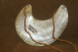 Museum Bride Price Currency, Rare Perfect Ceremonial Moka Kina Shell Necklace (Huge Mother of Pearl Crescent) Pectoral Collected from the Foi Tribe (Papua New Guinea), Late 1900’s, Highly Collectible. KINA12