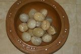 done 2 Hand Carved & Polished Stalagmitic Alabaster Calcite Eggs Hard Stone EXQUISITE