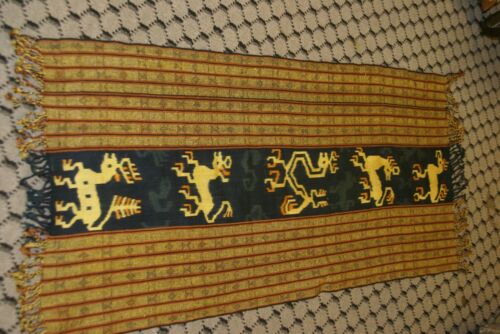 Antique Handspun Hand woven Timor Warp Ikat Tapestry (53