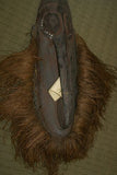 RARE UNIQUE OCEANIC ART LARGE OLD HAND CARVED TRIBAL CLAN ANCESTRAL CULT RAMU SPIRIT MASK WITH LONG PHALLIC NOSE SHELLS BUSH TWINE COLLECTED ON RAMU RIVER PAPUA NEW GUINEA 13A6 ORACLE CONSULTED FOR ADVICE DURING RAIDS COLLECTOR DESIGNER DECOR 39"x 17"