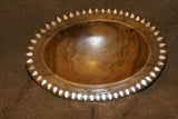 STUNNING ONE OF A KIND HAND CARVED ROSEWOOD MUSEUM MASTERPIECE SERVING PLATTER DISH BOWL WITH MOTHER OF PEARL TEAR INSERTS & DELICATE LACY BORDER RENOWNED SCULPTOR REMOTE TROBRIAND ISLANDS MELANESIA SOUTH PACIFIC  KULA RING COLLECTOR DESIGNER 2A1