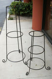 2 STURDY ELEGANT CUSTOM MADE HANDCRAFTED BLACK METAL STANDS TO DISPLAY & INHANCE  ART BASKET POTTERY VASE COLLECTIBLE ETC…  MANY SIZES AVAILABLE (WE CARRY LARGE ONES FOR BASE OF TABLE TOPS) DECORATOR DESIGNER COLLECTOR DESIGN HOME DÉCOR TERRIFIC VALUE