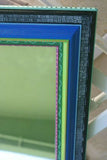 UNIQUE MIRROR WITH COLORFUL INTRICATE HAND PAINTED FRAME SIGNED BY FLORIDA ARTIST ITEM DA34 VERY LARGE SIZE: 38" X 30" ONE OF A KIND