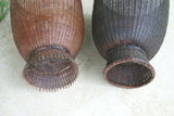 done 2 Rare Old Asian Collectible Open Weave Storage Rattan Baskets Borneo Very Large