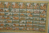 HUGE 30.5”X 25”ORIGINAL INTRICATE TRADITIONAL BALINESE ASTROLOGICAL CALENDAR PALELINTANGA (TUMPEK) UNIQUE CLOTH PAINTING BY TALENTED KAMASAN ARTIST FROM BALI PROFESSIONALLY FRAMED HAND PAINTED MAT & FRAME TO MATCH. DESIGNER COLLECTOR WALL DÉCOR