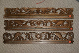 UNIQUE INTRICATELY HAND CARVED ORNATE WOOD HANGER 30” (ROD, RACK) USED TO DISPLAY RARE OR PRECIOUS TEXTILES ON THE WALL, SUPERB BAS RELIEF LACY MOTIFS OF FOLIAGE, VINES & KOI  FISH COLLECTOR DESIGNER DECORATOR WALL DÉCOR ITEM 357