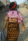 Kuna Indian Folk Art Tribal Mola Blouse Panel from San Blas Islands, Panama. Hand stitched Applique: Parrot 12" x 11"  (9)