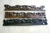 UNIQUE INTRICATELY HAND CARVED ORNATE WOOD HANGER 31” LONG (ROD, RACK) USED TO DISPLAY RARE OR PRECIOUS TEXTILES ON THE WALL, SUPERB BAS RELIEF CHOICE BETWEEN 3 LACY FOLIAGE VINES & DOLPHIN FROG OR FLOWER 1049, 1050 OR 1051 COLLECTOR DESIGNER ART