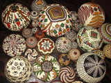 Colorful Highly Collectible & Unique (DARIEN RAINFOREST ART, PANAMA) HIGH QUALITY WITH INTRICATE MINUSCULE WEAVE BY FAMOUS ARTIST MAGDALENA Authentic Museum Wounaan Indian Hösig Di Art, Dollar Motif Basket 300A9 decorator designer collector