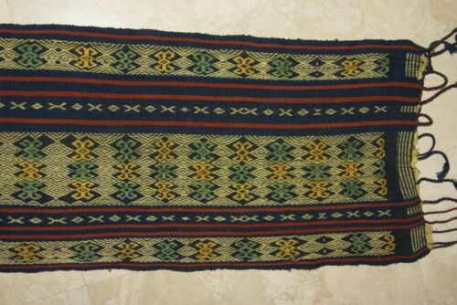 Hand woven Intricate Sumba Songket Hinggi Ikat Textile Runner (61' x 12
