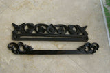 4 Hand carved Wood Elegant Unique Display Hanger Rack Rods Bars with Ornate Finials at each end 24" Long Created to Display Precious Textiles: Antique Tapestry Runner Obi Needlepoint Fabric Panel Quilt Rare Cloth etc… Designer Collector Wall Décor