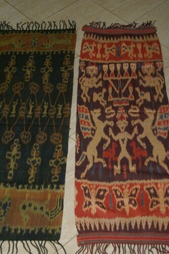 Hand woven Intricate Sumba Hinggi Warp Ikat Tapestry (44