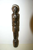 Primitive South Pacific Art Ebony Pearl Sculpture Effigy Staff Totem Hand carved