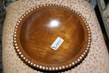 10”x 10”x 3” STUNNING HAND CARVED KWILA WOOD MUSEUM MASTERPIECE SAGO PLATTER DISH BOWL WITH ROUND  MOTHER OF PEARL INSERTS & DELICATE LACY INCISED BORDERS BY RENOWNED TRIBAL SCULPTOR TROBRIAND ISLANDS MELANESIA SOUTH PACIFIC COLLECTOR DESIGNER ART 2A35