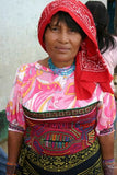 Kuna Indian Folk Art Mola Blouse Panel from San Blas Islands, Panama. Hand Stitched Reverse Applique:  Geometric Abstract Bows Motif 16.5" x 12"(44B)