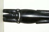 South Pacific Unique Art Ebony Mother of Pearl Crocodile Gator Hand carved 1A54