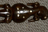 Melanesia South Pacific Art Trobriand Mother Pearl Salty Crocodile Carving 1A22.
