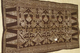 Ceremonial Burgundy Red Embroidery Brocade damask Wedding Songket  textile cloth with Metallic Gold Threads 42"x 22" (SG49) Collected in Klunkung Regency, Bali & belonging to Nobility royalty
