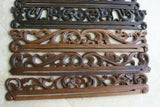 UNIQUE INTRICATELY HAND CARVED ORNATE WOOD HANGER 30” (ROD, RACK) USED TO DISPLAY RARE OR PRECIOUS TEXTILES ON THE WALL, SUPERB BAS RELIEF LACY MOTIFS OF FOLIAGE VINES & FLOWER COLLECTOR DESIGNER DECORATOR WALL DÉCOR ITEM 1048