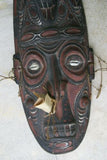 Kaningara Ancestral Hand carved Polychrome Shaman Spirit Mask Sepik Guinea A18 .