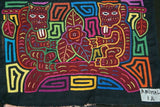 Kuna Indian Hand Stitched Blouse Mola Applique from San Blas Islands, Panama: Detailed Squirrel Applique 12.25" x 9"  (1A)