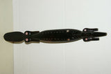 South Pacific Rare Ebony Art Mother Pearl Salty Crocodile gator Hand Carved 46