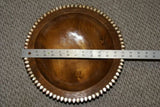 STUNNING UNIQUE HAND CARVED ROSEWOOD MUSEUM MASTERPIECE SERVING PLATTER DISH BOWL WITH MOTHER OF PEARL TEAR INSERTS & DELICATE LACY BORDER RENOWNED SCULPTOR REMOTE TROBRIAND ISLANDS MELANESIA SOUTH PACIFIC  KULA RING COLLECTOR DESIGNER 2A68 13x4