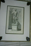 Very rare Original folio copperplate engraving dating 1660 Seneca Moriens In Balneo Rome Nude from Villa Pamphilia: eiusque Palatium Printed on hand-made watermarked laid paper 360+ years old!!! Double matted & Framed in hand painted signed frame