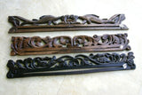 UNIQUE INTRICATELY HAND CARVED ORNATE WOOD HANGER 31” LONG (ROD, RACK) USED TO DISPLAY RARE OR PRECIOUS TEXTILES ON THE WALL, SUPERB BAS RELIEF CHOICE BETWEEN 3 LACY FOLIAGE VINES & DOLPHIN FROG OR FLOWER 1049, 1050 OR 1051 COLLECTOR DESIGNER ART