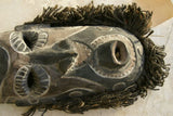 SOUTH PACIFIC OCEANIC ART HAND CARVED TRIBAL CLAN ANCESTRAL  POLYCHROME SPIRIT DANCE MASK WITH PIGMENTS BUSH TWINE USED DURING SECRET CEREMONIES &  INITIATIONS MINDIBIT VILLAGE MIDDLE  SEPIK PAPUA NEW GUINEA 12A16 COLLECTOR DESIGNER DECOR 19"x9"x 4"