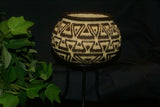 Colorful Highly Collectible & Unique Wounaan Indian Art Hösig Di Minute Minuscule Tight Weave Finest Art Geometric motif Basket 30026 DARIEN RAINFOREST PANAMA MUSEUM QUALITY INTRICATE MINUSCULE WEAVING black brown & white beige