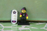 BRAND NEW, NOW RARE RETIRED LEGO MINIFIGURE COLLECTIBLE: SKATEBOARDER GIRL WITH SKATEBOARD, PONY TAIL HAIR + BLACK BASE, Serie 6, YEAR 2012, 6 PIECES