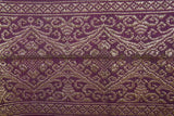 Old Ceremonial Balinese Textile Hand woven Burgundy Brocade Damask Songket Setagen Sabuk Dowry Belt with Metallic Gold Threads 58" x 6.5" (SG52) Collected in Klunkung Regency, Bali & belonging to Nobility royalty