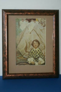 Original Lithograph by J. Willcox Smith from 1905 over 115 years old  Actual illustration from the 1905 edition of Robert Louis Stevenson’s classic poetry volume “A Child’s Garden Of Verses” Matted and Framed professionally in hand painted signed frame