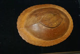 STUNNING ONE OF A KIND HAND CARVED KWILA WOOD MUSEUM MASTERPIECE SERVING PLATTER DISH BOWL WITH MOTHER OF PEARL INSERTS & FESTON BORDER TRIBAL SCULPTOR REMOTE TROBRIAND ISLANDS MELANESIA SOUTH PACIFIC COLLECTOR DESIGNER 2A6A  8”X 6” X 2”