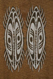 Rare Maro Tapa loin Bark Cloth (Kapa in Hawaii), from Lake Sentani, Irian Jaya, Papua New Guinea. Authentic, Hand Painted with Natural Pigments by a Tribal Artist, Abstract Shields motif: lake Bugs with eyes and multiple legs,  27" x 19" (no 44)