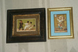 EPHEMERA AMERICANA WHIMSICAL ART: 1800's FRAMED VICTORIAN TRADE CARD: 5 DIE CUT PIECES FROM VARIED LION'S COFFEE ADVERTISEMENTS (DFPO2O) VINTAGE HAND PAINTED FRAME DESIGNER COLLECTOR COLLECTIBLE WALL DÉCOR UNIQUE