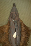 RARE UNIQUE OCEANIC ART LARGE OLD HAND CARVED TRIBAL CLAN ANCESTRAL CULT RAMU SPIRIT MASK WITH LONG PHALLIC NOSE SHELLS BUSH TWINE COLLECTED ON RAMU RIVER PAPUA NEW GUINEA 13A6 ORACLE CONSULTED FOR ADVICE DURING RAIDS COLLECTOR DESIGNER DECOR 39"x 17"