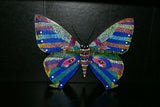 Detailed Unique Signed by  Artist Hand painted Pointillism Art Wood Wooden Butterfly Detailed Wall Art Décor Design DWO1