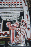 Rare Melanesian Art Ebony Mother of Pearl Crocodile Alligator Hand Carving 1A48