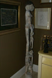 Rare Asmat Art Hand carved 5 ft+ Totem Pole Cannibal Head Hunter Idol Irian Jaya