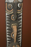 RARE MINDJA MINJA HAND CARVED YAM HARVEST UNIQUE CLAN SPIRIT MASK POLYCHROME  WITH NATURAL PIGMENTS PAPUA NEW GUINEA PRIMITIVE ART HIGHLY COLLECTIBLE DOUBLE FACE AND PHALLIC NOSE WASKUK 11A1: 50 X 13,5"X 4"