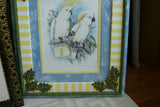 1978 AUSTRALIAN BIRD LITHOGRAPH FROM “PARROTS OF THE WORLD” BY BILL  COOPER PROFESSIONALLY X2 MATTED AND FRAMED IN UNIQUE SIGNED HAND PAINTED FRAME WITH LEAVES MOTIFS 23,5" X 19" BEAUTIFUL WHIMSICAL DESIGNER WALL ART DÉCOR DFPO75 COCKATOOS