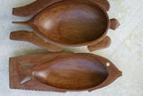 2 STUNNING HUGE (17” LONG) HAND CARVED ROSEWOOD MUSEUM MASTERPIECES PLATTER DISH BOWLS  ONE IS A FISH SCULPTURE & OTHER A MARINE TURTLE  BY RENOWNED TRIBAL SCULPTOR TROBRIAND ISLANDS MELANESIA SOUTH PACIFIC COLLECTOR DESIGN 2A140 & 2A213