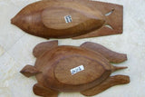 2 STUNNING HUGE (17” LONG) HAND CARVED ROSEWOOD MUSEUM MASTERPIECES PLATTER DISH BOWLS  ONE IS A FISH SCULPTURE & OTHER A MARINE TURTLE  BY RENOWNED TRIBAL SCULPTOR TROBRIAND ISLANDS MELANESIA SOUTH PACIFIC COLLECTOR DESIGN 2A140 & 2A213