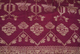 Old Superb Ceremonial Balinese hand woven textile Antique Burgundy Ceremonial Songket Brocade damask Embroidery with Sacred Lotus Motif with Metallic Gold Threads 65" x 42" (SG42) Collected in Klunkung Regency, Bali & belonging to Nobility royalty