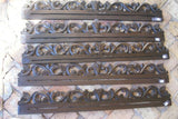 UNIQUE INTRICATELY HAND CARVED ORNATE WOOD HANGER 32” LONG (ROD, RACK) USED TO DISPLAY RARE OR PRECIOUS TEXTILES ON THE WALL, SUPERB BAS RELIEF CHOICE BETWEEN 5 LACY FOLIAGE VINES & FLOWER MOTIF ITEM 3017,18,19,20 OR 3021 COLLECTOR DESIGNER ART