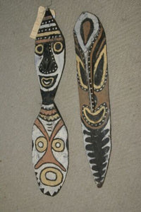 RARE CULT HEAD UPPER SEPIK MINDJA MINJA HAND CARVED YAM HARVEST FESTIVAL CLAN SPIRIT WOODEN MASK POLYCHROME WITH NATURAL PIGMENTS WASKUK  PAPUA NEW GUINEA PRIMITIVE ART HIGHLY COLLECTIBLE 11A20: 25”X 5"X3”