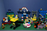 CUSTOM LEGO SET WITH OVER 12 BUILDS: 1488 PCS, 25 NOW RARE RETIRED MINIFIGURES. ENTRANCE ARCH, AMUSEMENT PARK, RIDES & GAMES, POLICE QUARTERS, PUBLIC RESTROOMS, FOUNTAIN, MANY ACCESSORIES. kit 23